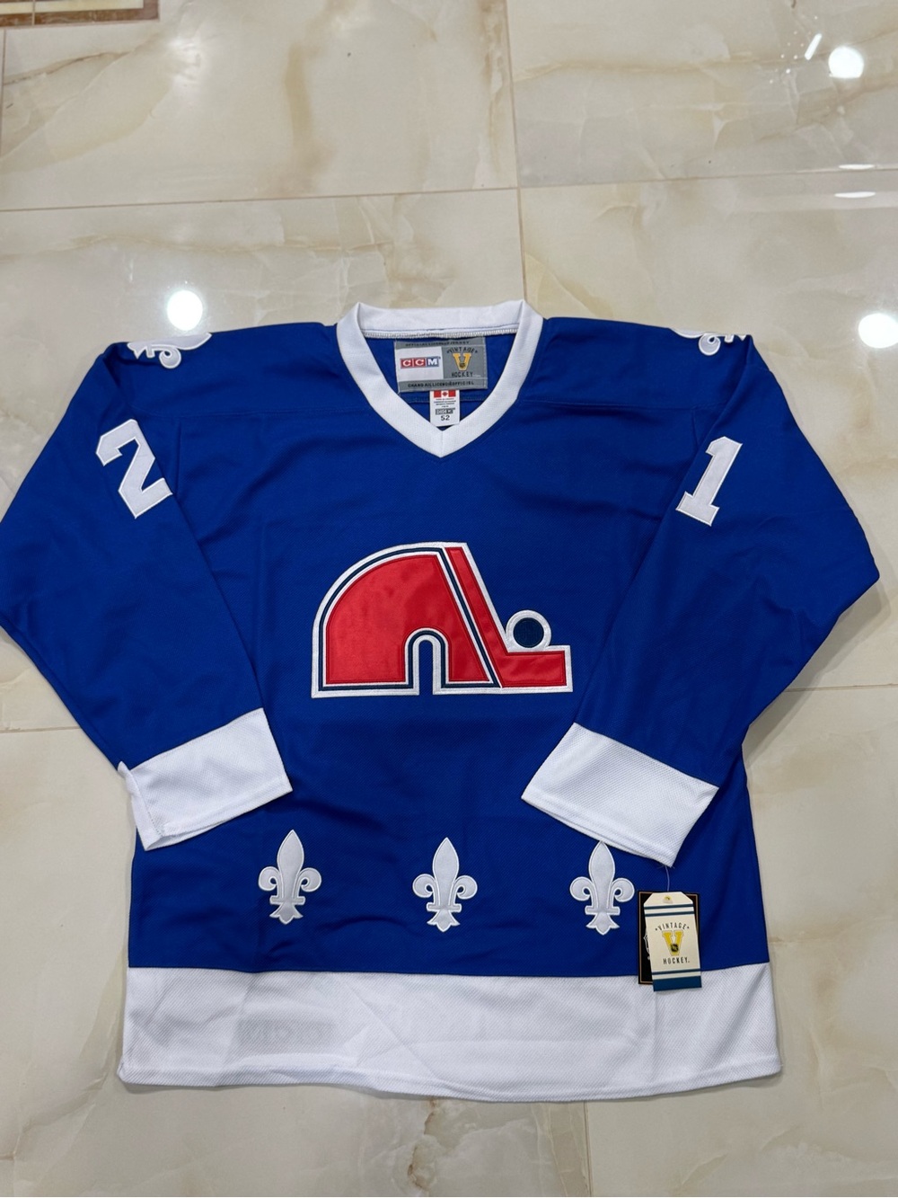 CCM Blue and White Hockey Jersey